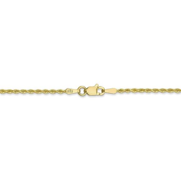 1.5mm, 10k Yellow Gold Diamond Cut Solid Rope Chain Bracelet, 7 Inch - Picture 3 of 6